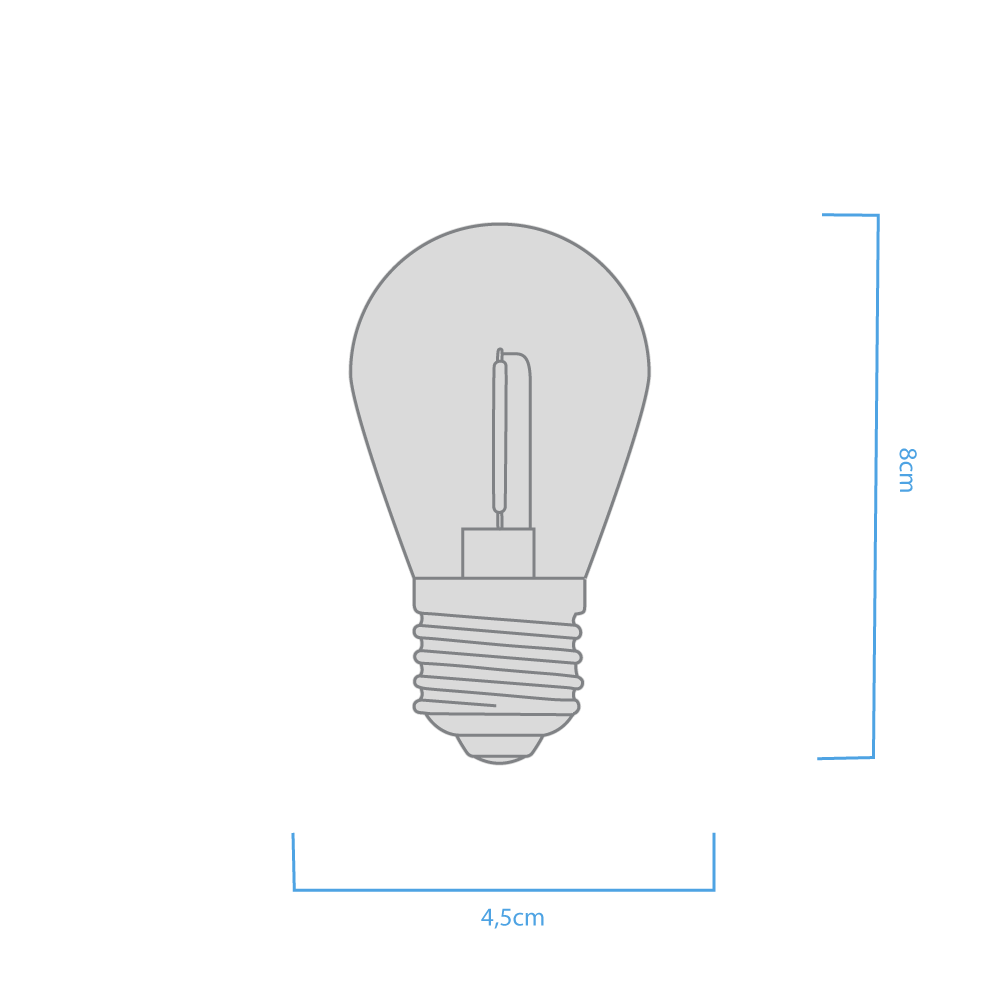 Lampara filamento Deco 0.65w Macroled calido