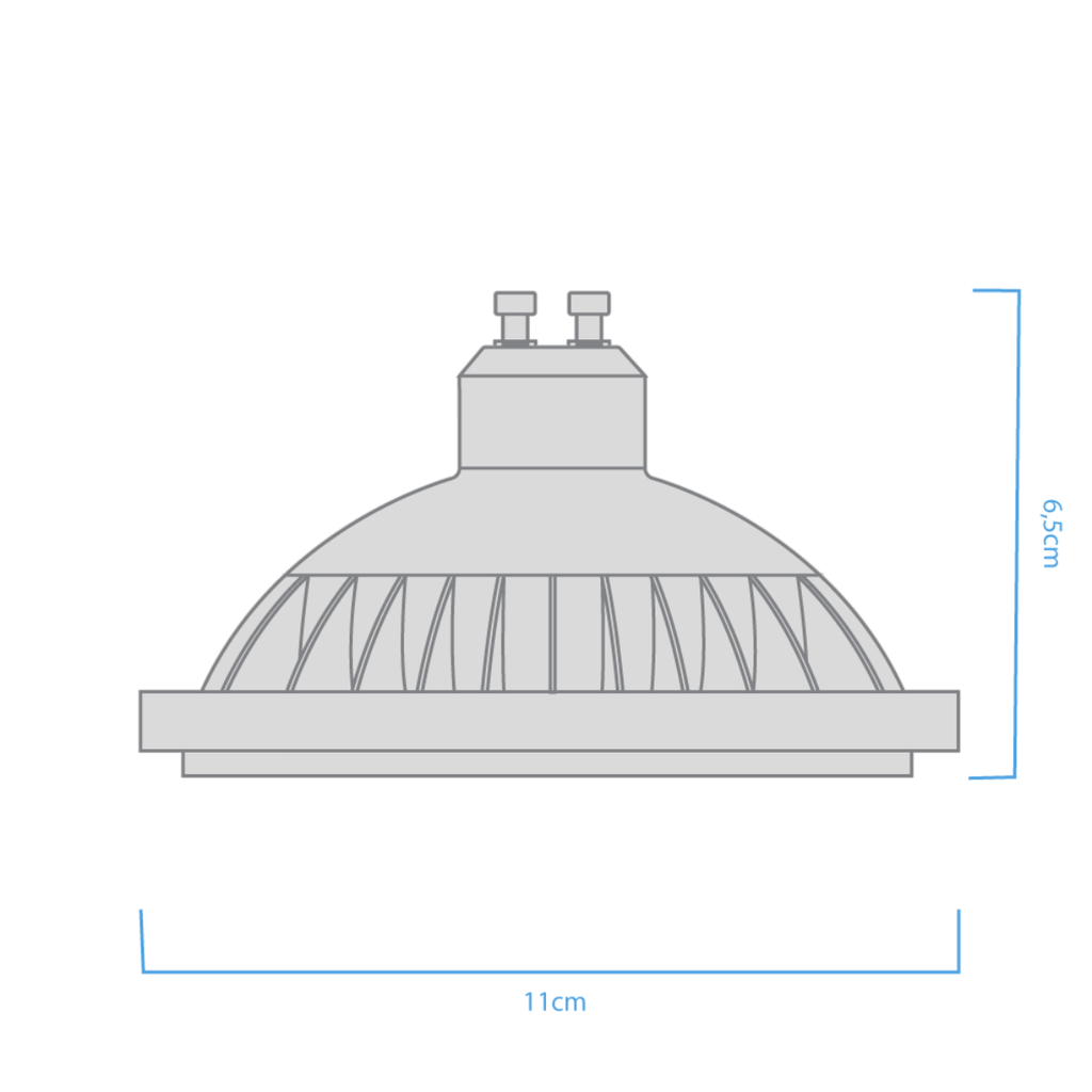 AR111 MACROLED ECO GRIS 15W GU10 AC100-240V FRIO 6000K 25º