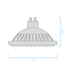AR111 MACROLED ECO GRIS 15W GU10 AC100-240V FRIO 6000K 25º