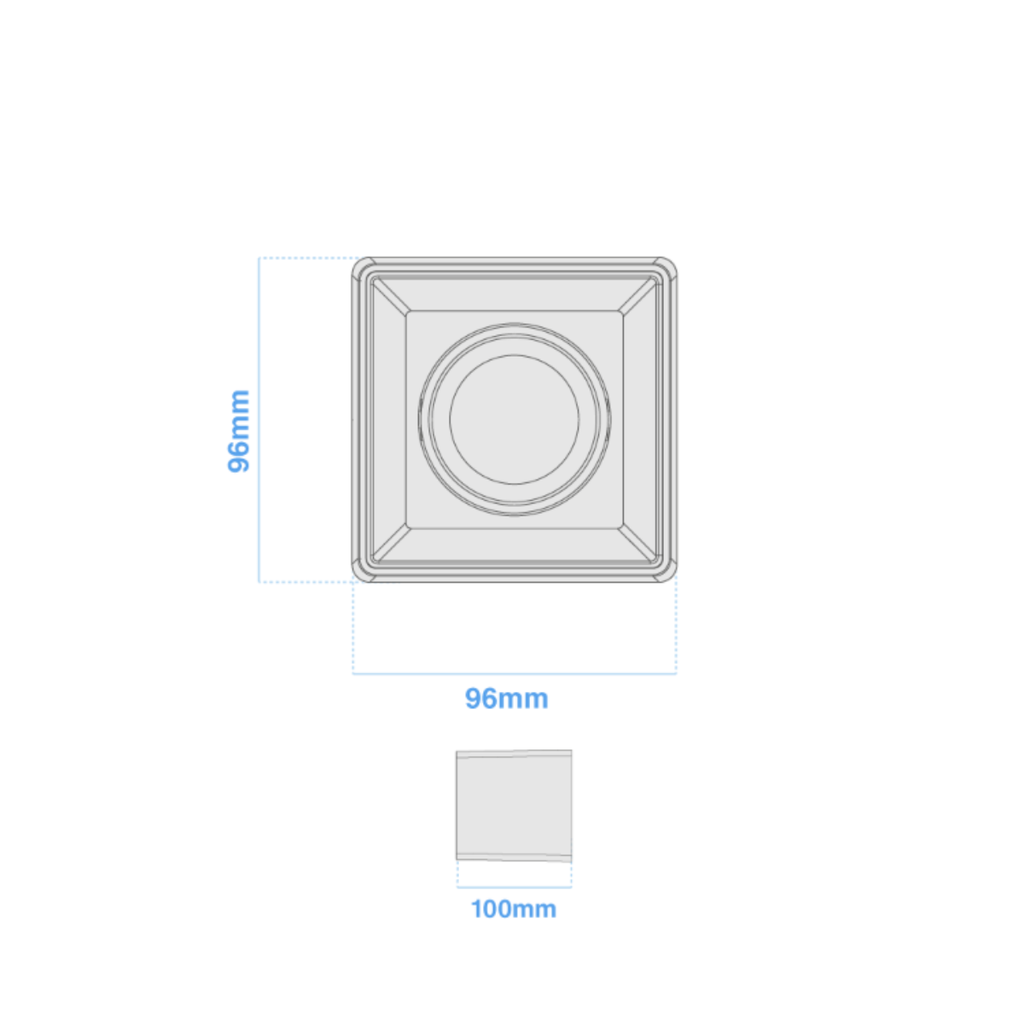 ARTEFACTO PLAFON CUADRADO DICRO X1 MOVIL PVC BLANCO LISO