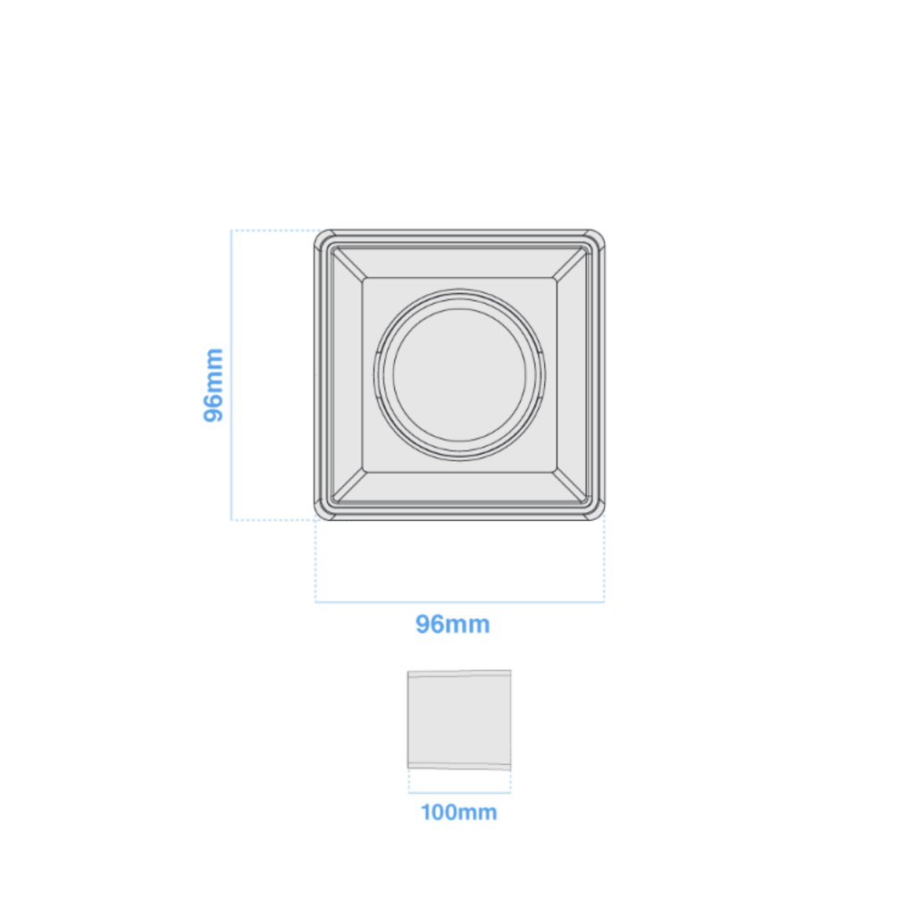 ARTEFACTO PLAFON CUADRADO DICRO X1 MOVIL PVC BLANCO RANURADO