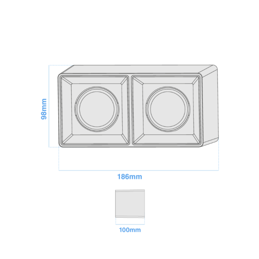 ARTEFACTO PLAFON CUADRADO DICRO X2 MOVIL PVC BLANCO LISO
