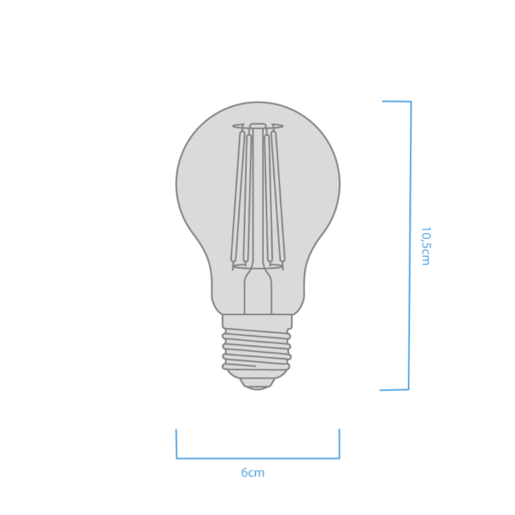 BULBO A60 FILAMENTO MACROLED 4W E27 AC180-265V AZUL