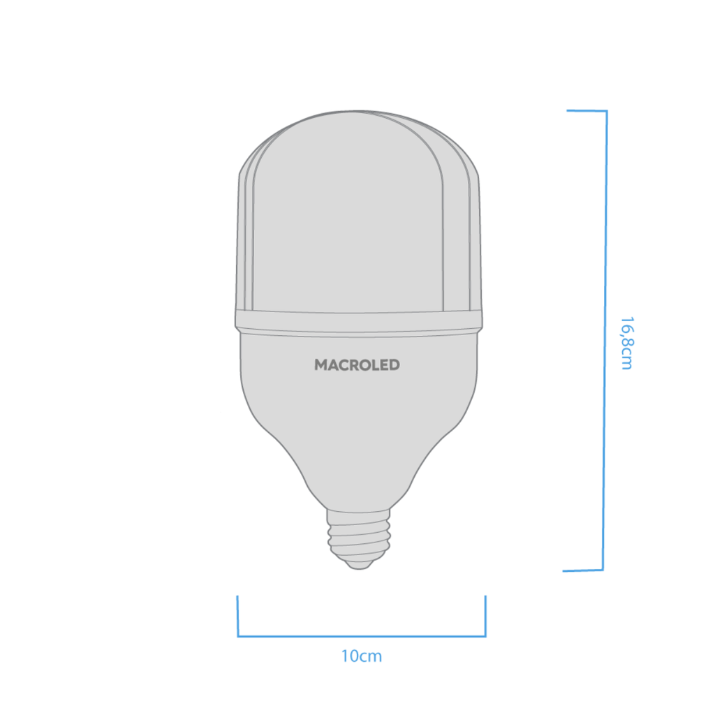 BULBON ALTA POTENCIA MACROLED 30W E27 AC180-240V FRIO 6500K