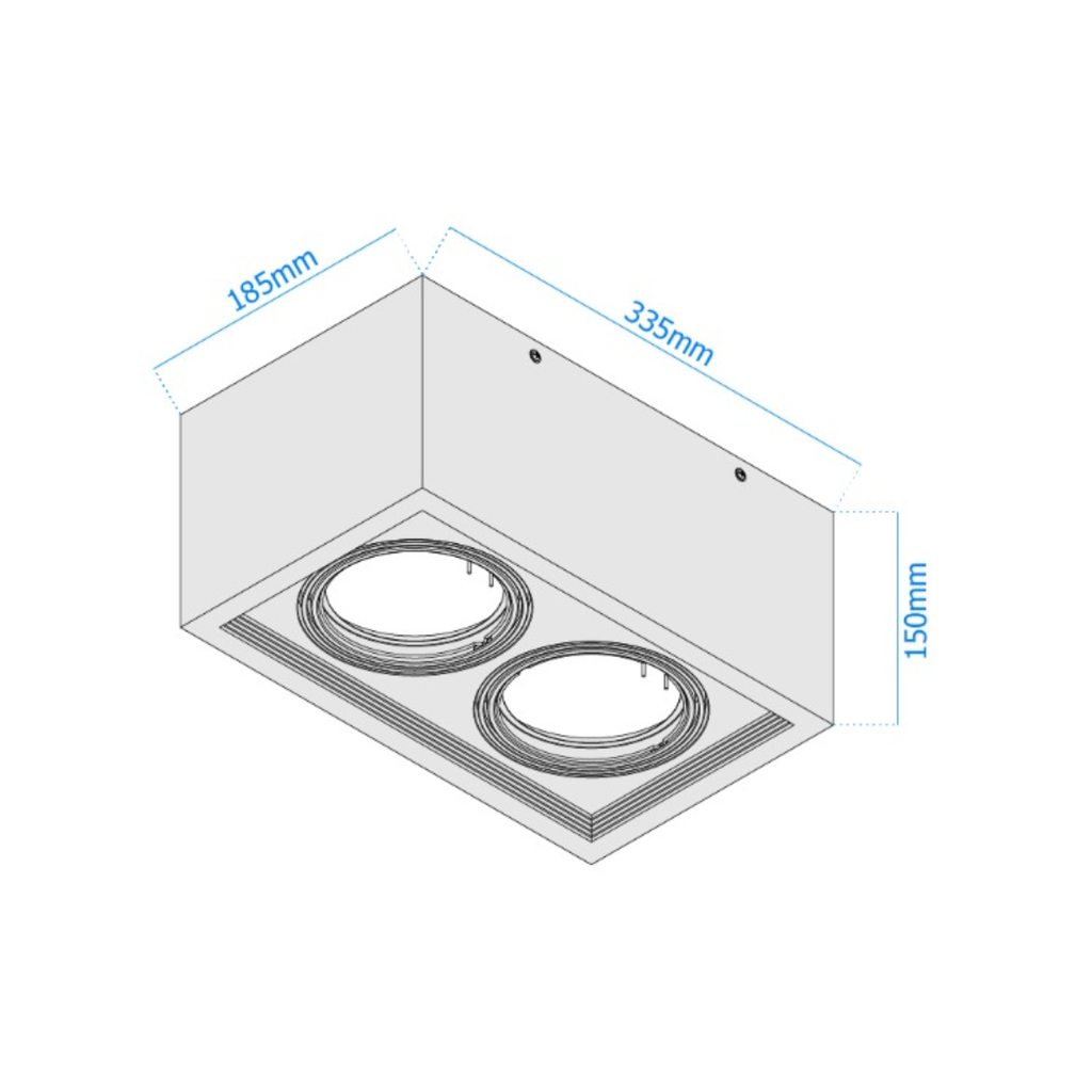 PLAFON CARDANICO AR111 X2 BLANCO