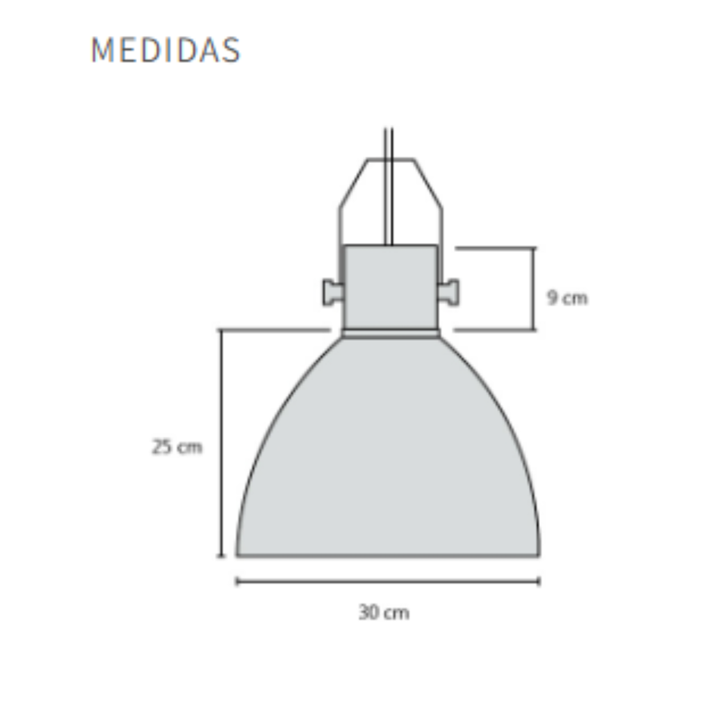 Colgante de chapa y madera ø30cm negro mate E27