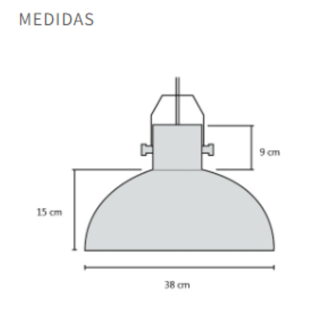 Colgante de chapa y madera ø40cm negro mate E27