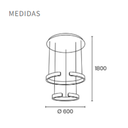 Colgante doble ø60cm y ø40cm de aluminio, de 50w+30w led