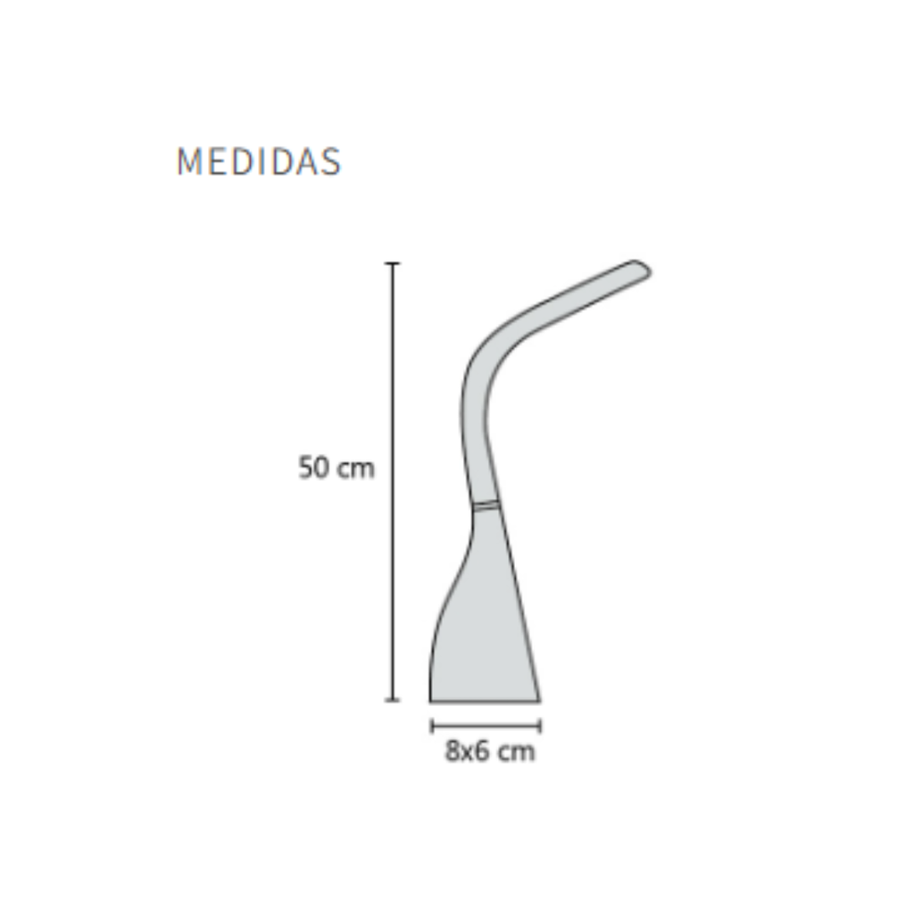L. mesa dimerizable de 9w de led con reloj+alm.+temp. y USB