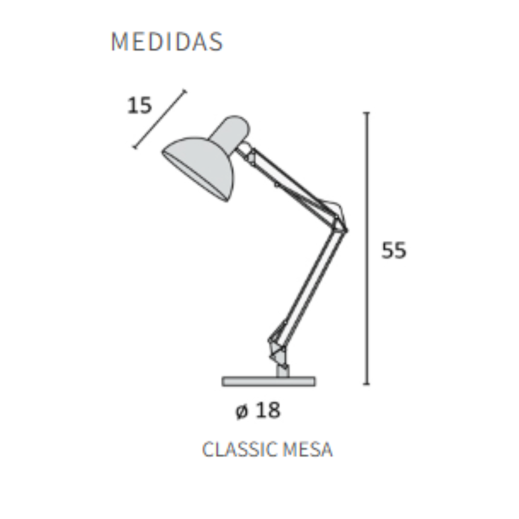 Lampara de escritorio doble brazo c/pantalla Negra E-27