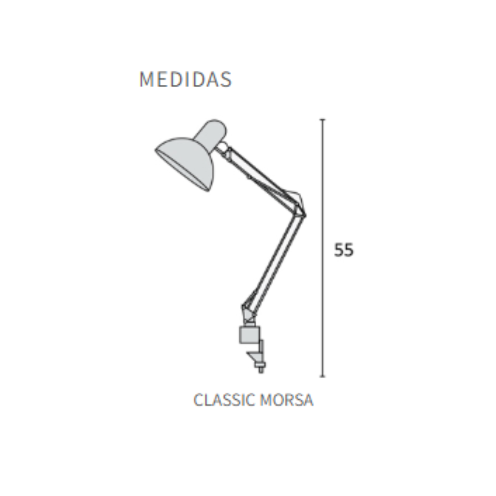 Lampara de escritorio negra c/morsa