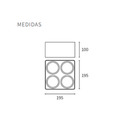 Plafon de 4L movil Cardanico negro para GU10