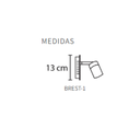 Spot 1L base platil; tulipa acrilico en led 1x5w