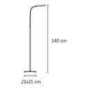 Lampara de pie flexible gris de led