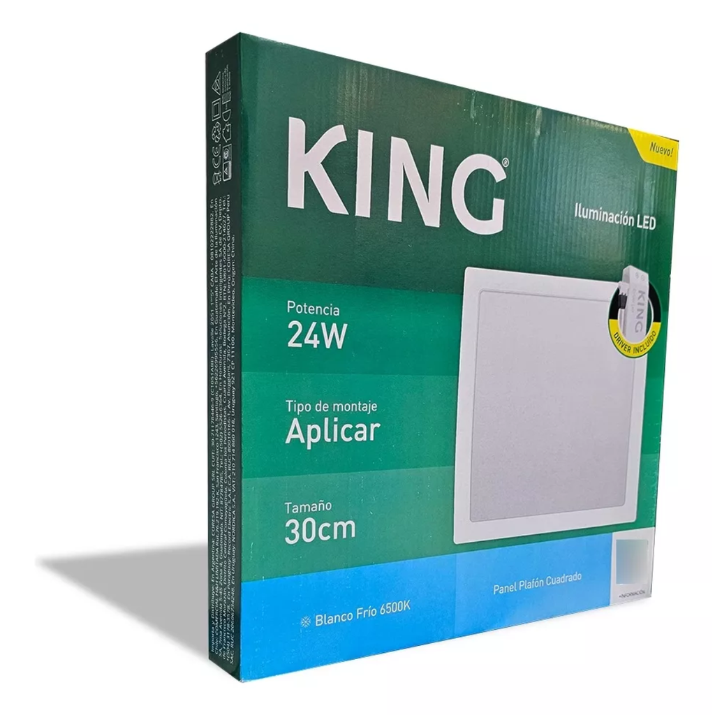 PANEL PLAFON CUADRADO KING 24W AC165-265V FRIO 6500K