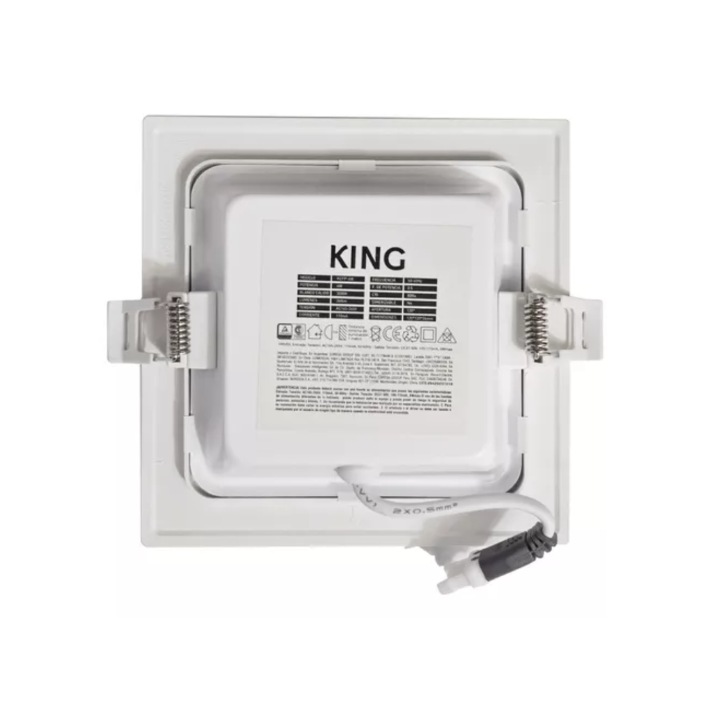 PANEL FLAT CUADRADO KING 6W AC165-265V CALIDO 3000K