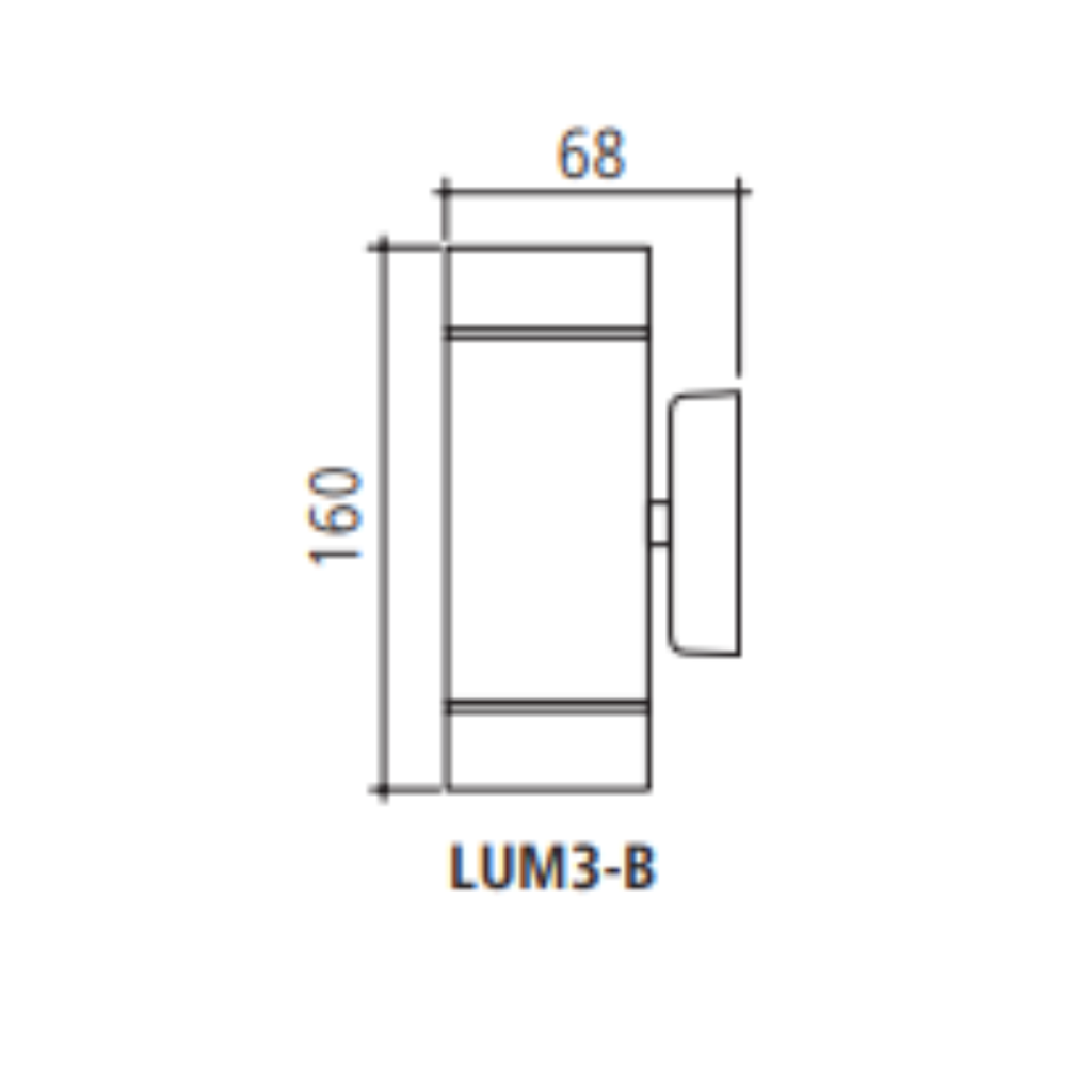 LUMINARIA EXTERIOR DE APLICAR TBCIN PARA DICROICA BIDIRECCIONAL ALUMINIO
