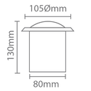 EMBUTIDO GU10 W: 11,5cmØ
D: 9,6cm
Ho: 10,5cmØ  