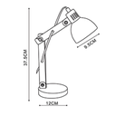 LÁMPARA DE ESCRITORIO E14 W: 12cm
H: 37,5cm
D: 12cm  