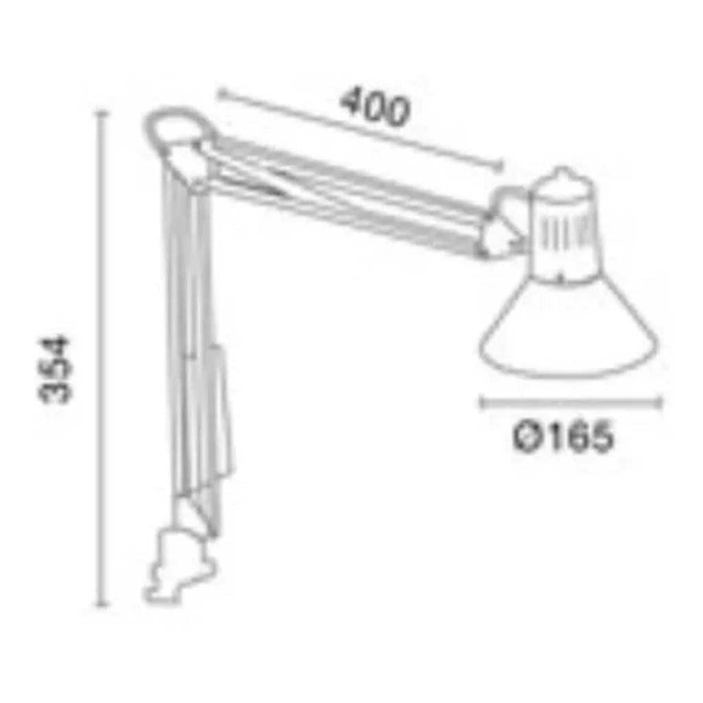 LÁMPARA DE ESCRITORIO E27 W: 16,5cm
H: 35,4cm
D: 40cm  BLANCO