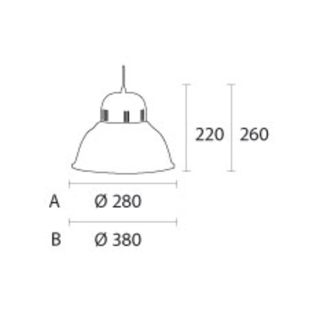 Colgante galponero de aluminio pulido, ø 280 mm platil