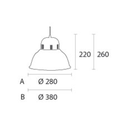 Colgante galponero de aluminio pulido, ø 280 mm platil