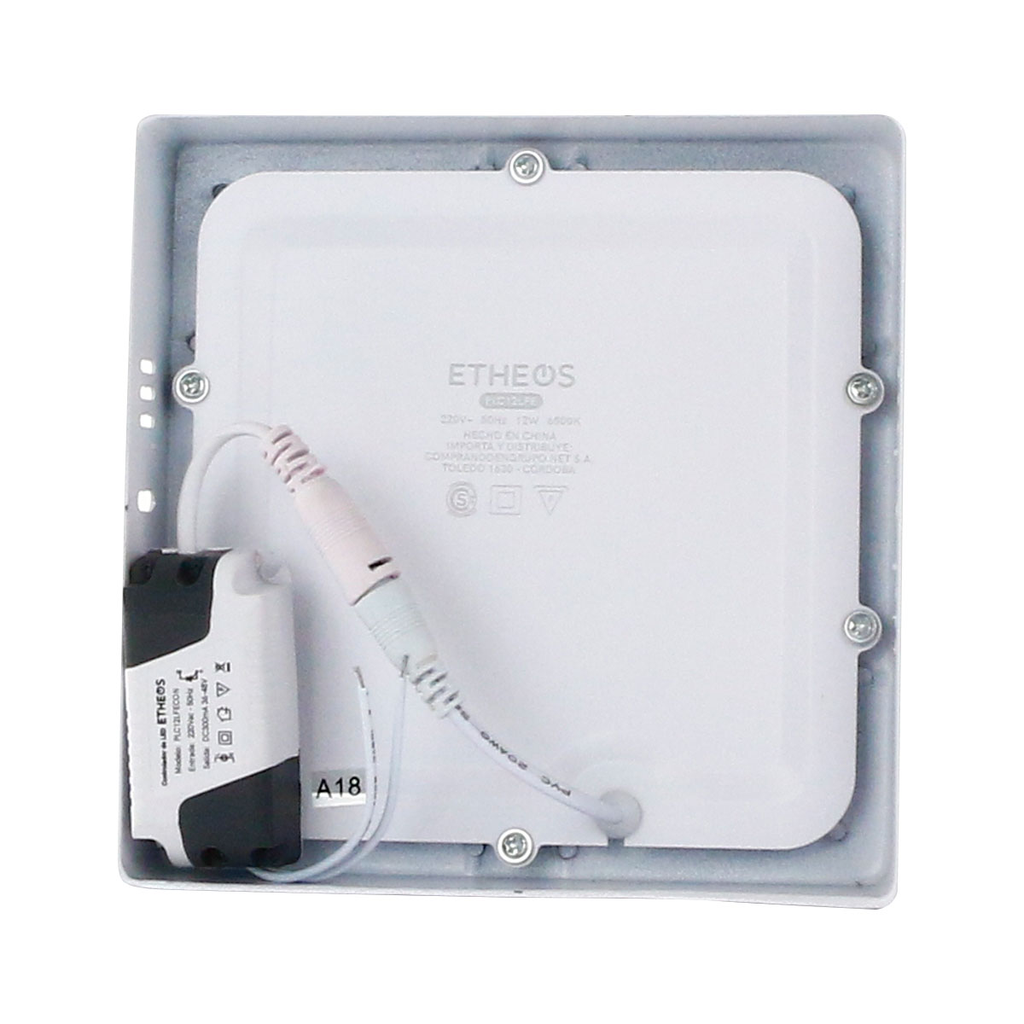 Plafon Ext Cuadrado leds 12W Frio 900 Lm 6000