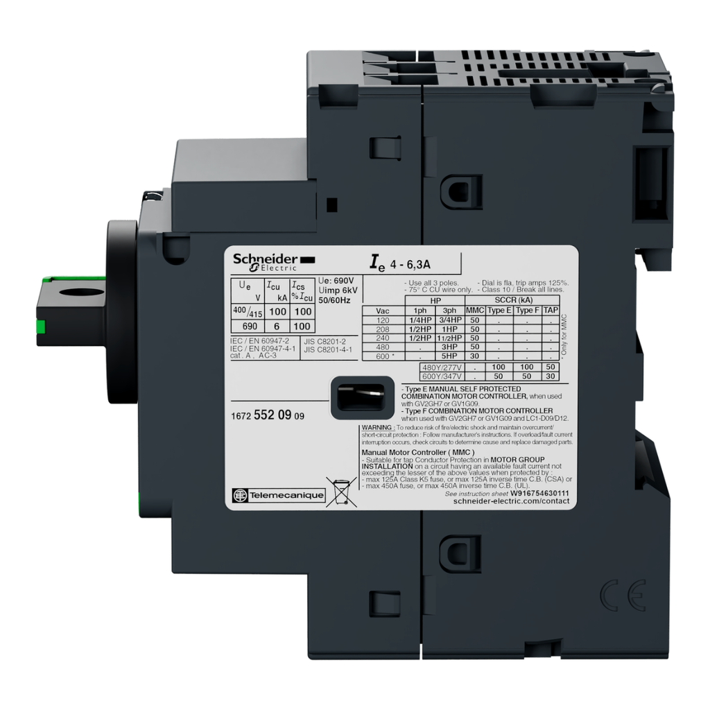 Guardamotor Magnetotérmico 3P 1,6/2,5A de 100KA- Línea TeSys 