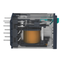 Relé miniatura, 12A,  2NANC, 24VDC, con led