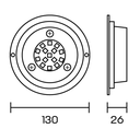 ILUMINACIÓN LED ECO RGB SMD ACERO INOXIDABLE - 0,3 AMPER - 125 mm DIÁMETRO - 30 mm ALTURA