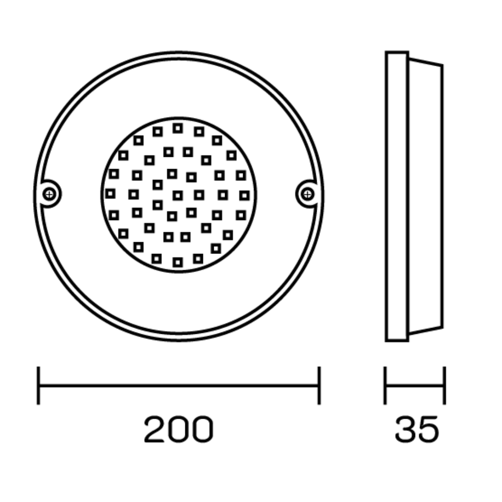 ILUMINACIÓN LED NEO RGB SMD PVC INYECTADO -0,85 AMPER - 200 mm DIÁMETRO - 35 mm ALTURA