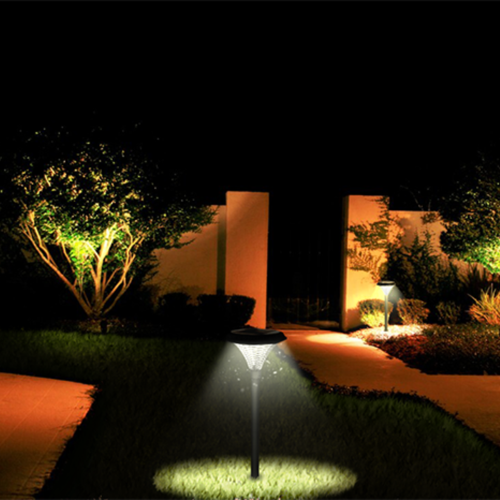 Luz Solar De Piso Inalambrica c/ columna y tornillos de fijacion