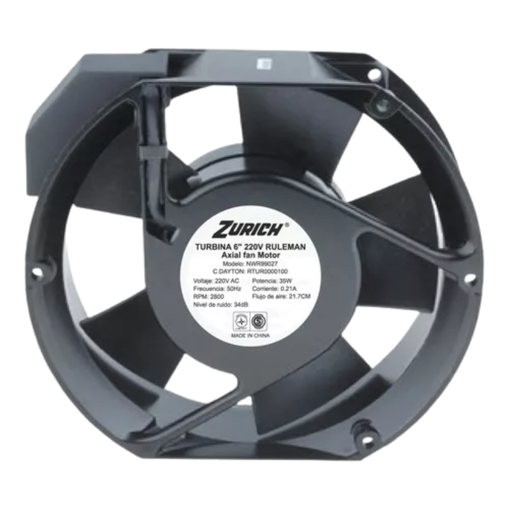 TURBINA  6" 220 V A RULEMAN  UF15P23BTH