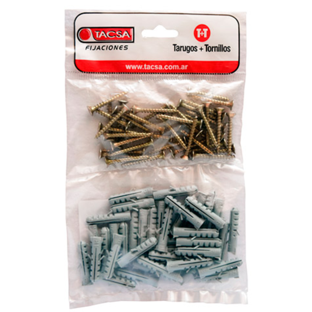 Kit tarugo standard + tornillo fix - 30mm Ø mecha 6mm tornillo 4mm a 5mm - x bolsa de 40 kits