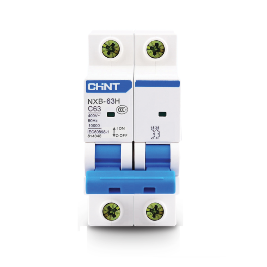 Int. Termomagnético CHINT NXB-63H, In:10A, Icn:10kA, Curva C, 2-polos