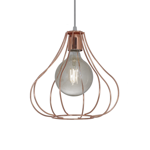 [FERC-188COB/B] Colgante "JAULA FLOR" (300x300mm.) COBRE BRILLOS