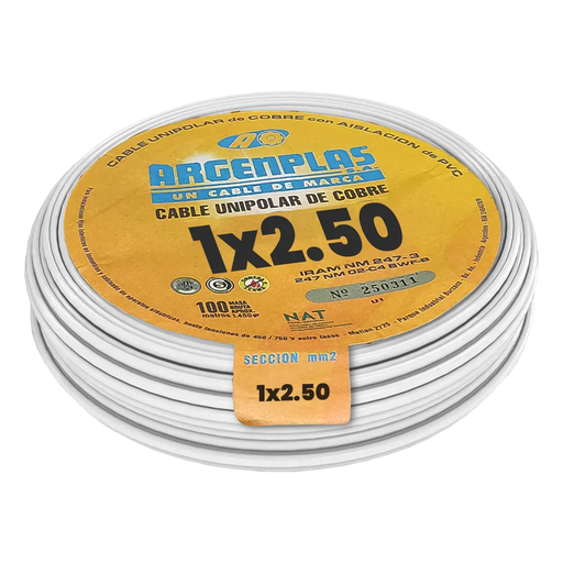 [ARGU250BLRO] Cable Unipolar 2.5mm Argenplas Blanco