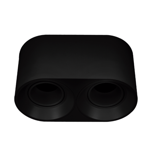[CORAPRDL-X2-N-PC] ARTEFACTO PLAFON REDONDO DICRO X2 MOVIL PVC NEGRO LISO