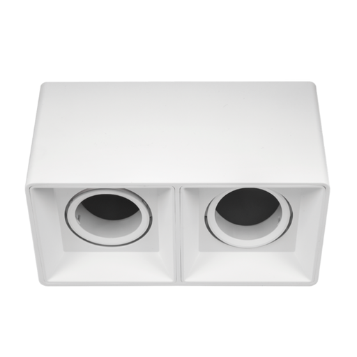 [CORAPCDR-X2-B-PC] ARTEFACTO PLAFON CUADRADO DICRO X2 MOVIL PVC BLANCO RANURADO