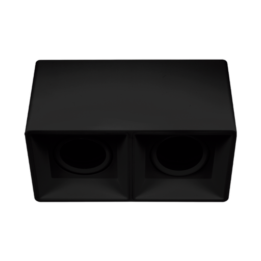[CORAPCDR-X2-N-PC] ARTEFACTO PLAFON CUADRADO DICRO X2 MOVIL PVC NEGRO RANURADO