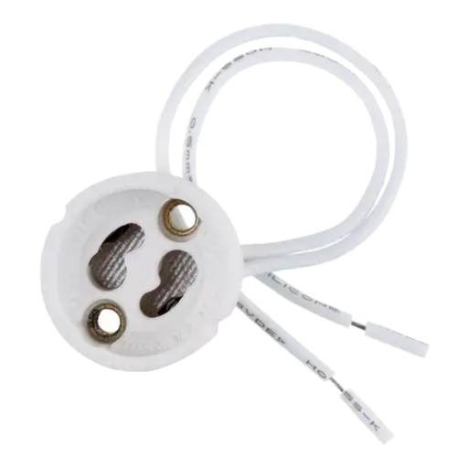 [CORK512GU] CONECTOR GU10 CERAMICO CON 15CM DE CABLE ENTELADO
